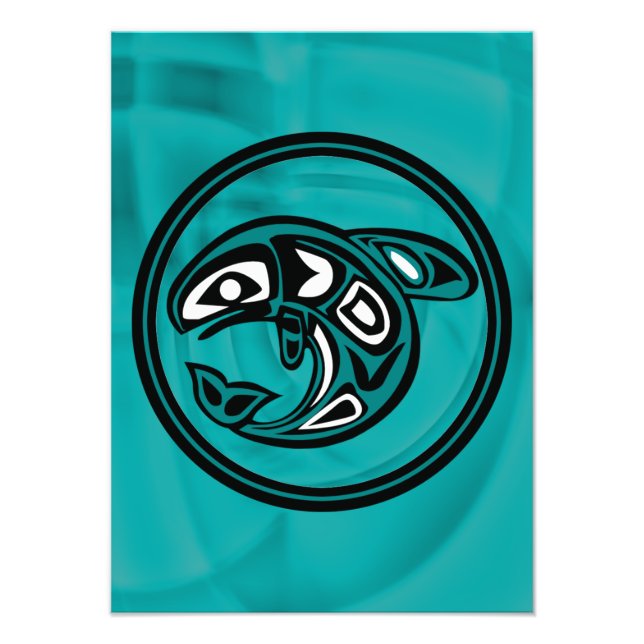 Impression Photo Orca Whale, d'origine américaine, turquoise (Devant)