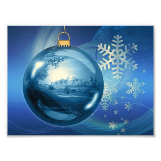 Impression Photo Ornement de Noël bleu