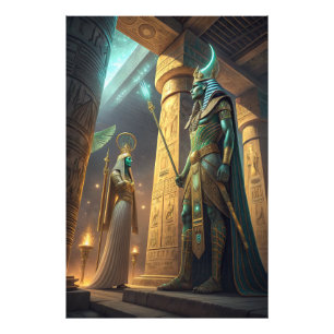 Impression Photo Osiris & Hatshepsut dans le temple de l'IA Égypte 