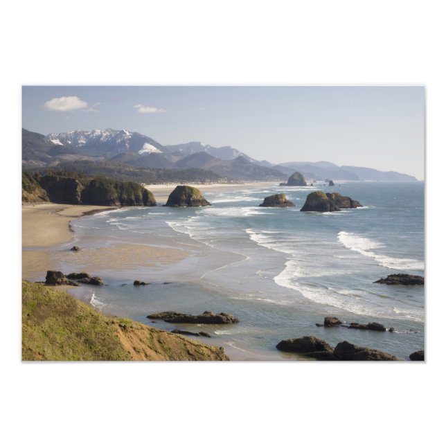 Impression Photo OU, Côte de l'Oregon, Parc d'état Ecola, Croissant (Devant)