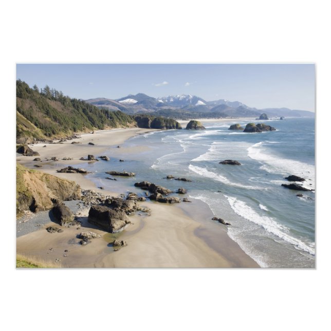 Impression Photo OU, Côte de l'Oregon, Parc d'état Ecola, Croissant (Devant)