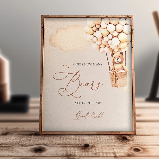 Impression Photo Ours Ballons Devinez combien d'ours - Signe (Créateur téléchargé)