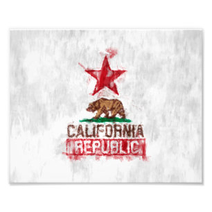 Impression Photo Ours drapeau de la République de Californie en sty
