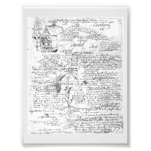 Impression Photo Page manuscrite, Le roman Démons de Fyodor Dostoïe (Devant)