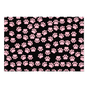 Impression Photo Pailles de chien, traces, empreintes paw - Noir ro
