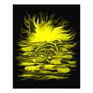 Impression Photo Paire de dauphins dans le soleil