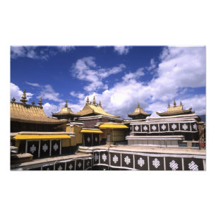 Impression Photo Palais du Potala à l'intérieur avec des clochers à