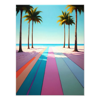Impression Photo Palmiers sur la plage minimaliste