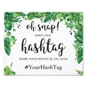 Impression Photo Pancarte de hashtag instagram verte affiche de mar