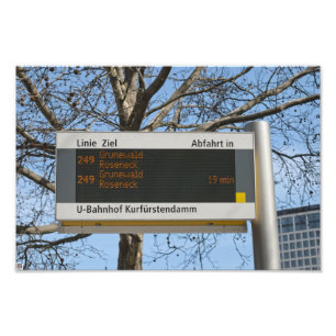 Impression Photo Panneau d'arrêt de bus à Berlin