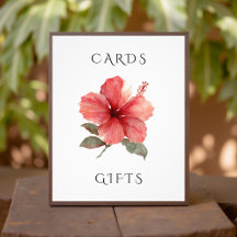Panneau de cartes de mariage et cadeaux à l'aquare