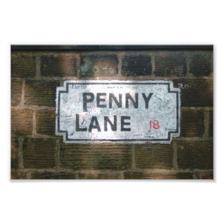Impression Photo Panneau de rue Penny Lane, Liverpool Royaume-Uni