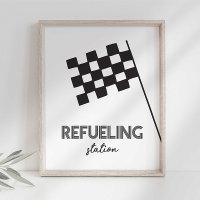 Panneau de voiture de course de la station de ravi