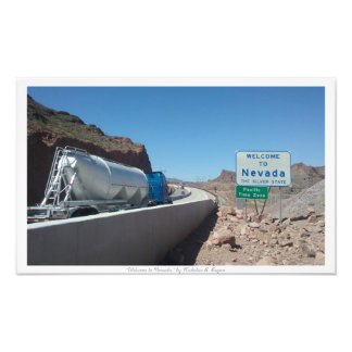 Impression Photo Panneau d'état du Nevada "Bienvenue au Nevada"