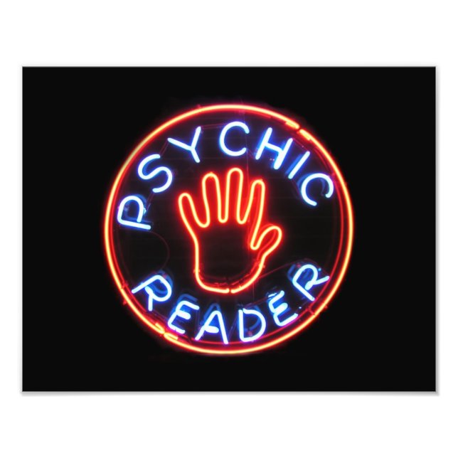 Impression Photo Panneau Neon du lecteur psychique (Devant)