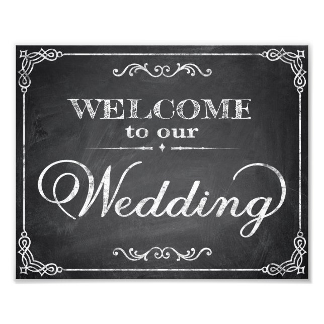 Impression Photo panneaux mariages chalkboard accueil (Devant)