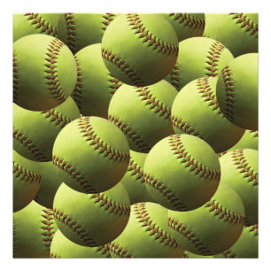 Impression Photo Papier peint de softball jaune