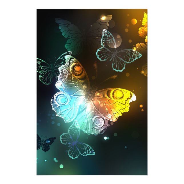 Impression Photo Papillon lumineux et papillons de nuit (Devant)