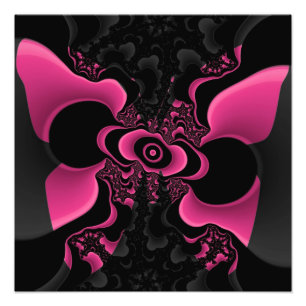 Impression Photo Papillon noir et rose Fractage d'impression