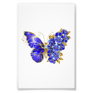Impression Photo Papillon Saphir Fleur