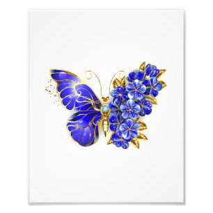 Impression Photo Papillon Saphir Fleur