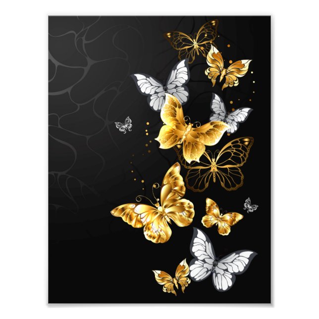 Impression Photo Papillons blancs et dorés (Devant)