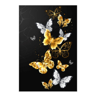 Impression Photo Papillons blancs et dorés
