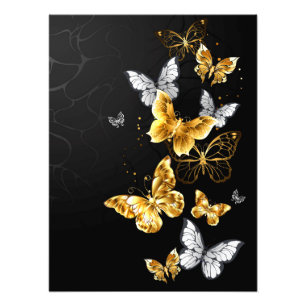 Impression Photo Papillons dorés et blancs