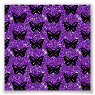 Impression Photo Papillons Parties scintillant violettes Insectes a