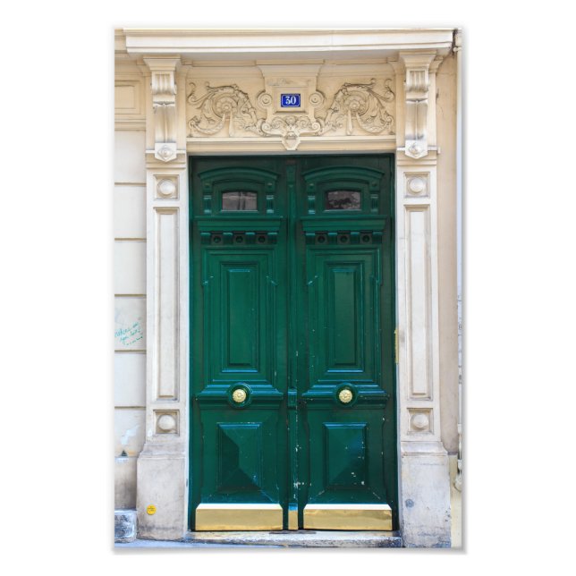 Impression Photo Paris Porte Vert foncé Numéro 30 - (Devant)