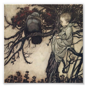 Impression Photo "Parler aux oiseaux" par Arthur Rackham