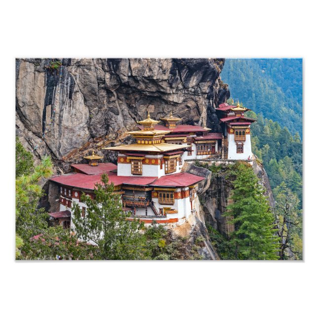 Impression Photo Paro Taktsang : Le monastère du nid de tigre - Bho (Devant)
