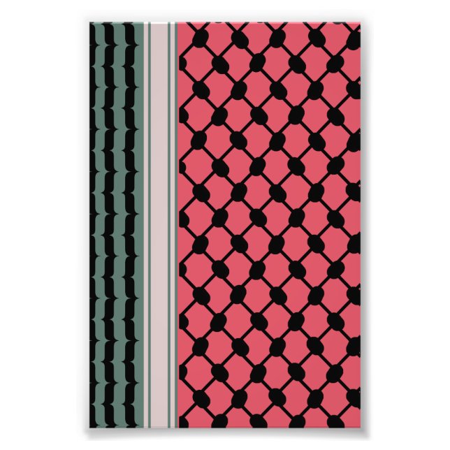 Impression Photo Pastèque palestinienne Hatta Keffiyeh Kufiya Folk (Devant)