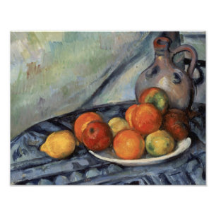 Impression Photo Paul Cezanne - Fruits et un Jug sur une table