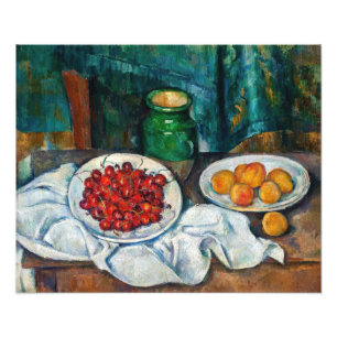 Impression Photo Paul Cezanne - La vie morte avec les cerises et le