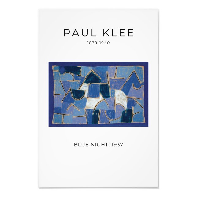 Impression Photo Paul Klee, Nuit Bleue - Art Abstrait Moderne (Devant)