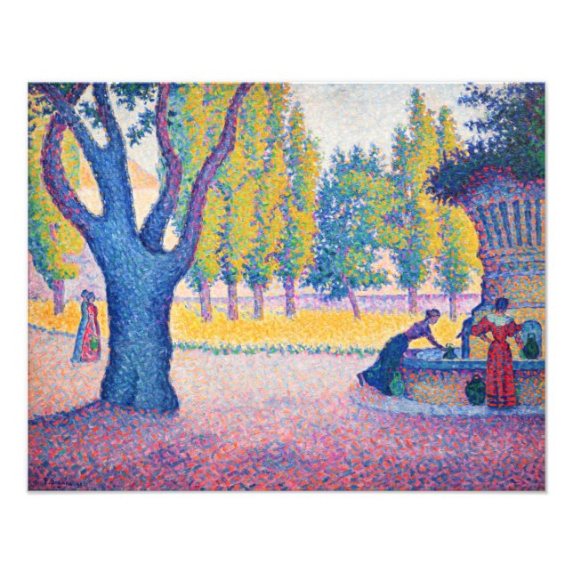 Impression Photo Paul Signac - Fontaine des Lices, Saint-Tropez (Devant)