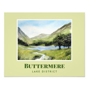 Impression Photo Paysage aquarelle Peinture du lac Buttermere