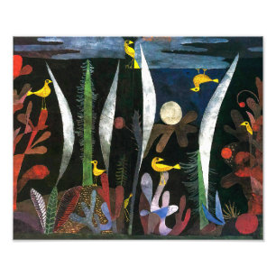 Impression Photo Paysage aux oiseaux jaunes   Paul Klee  