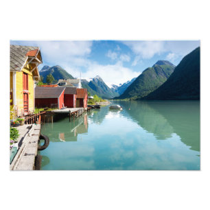 Impression Photo Paysage de fjord de Fjaerlandsfjord en Norvège