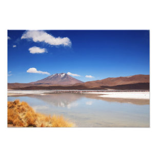 Impression Photo Paysage de l'Altiplano avec volcan en Bolivie