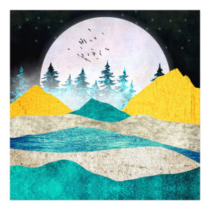 Impression Photo Paysage de lever de superlune
