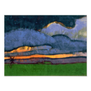 Impression Photo Paysage des marais avec moulin   Emil Nolde  