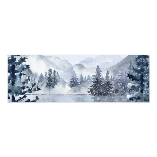 Impression Photo Paysage d'hiver du lac de montagne Watercolor (Devant)