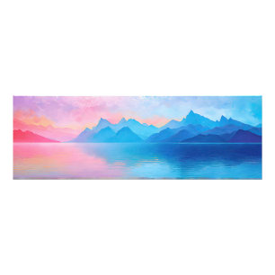 Impression Photo Paysage large "Dunlach" rose et bleu Paysage Paysa