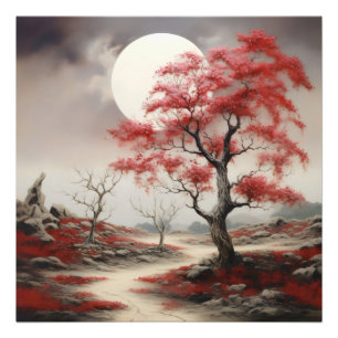 Impression Photo Paysage nocturne de Red Tree