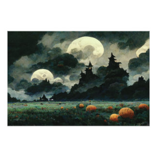 Impression Photo Paysages éffrayants d'Halloween