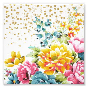 Impression Photo peinture à l'aquarelle florale et oeuvres d'art d