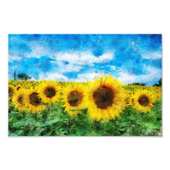 Impression Photo Peinture de tournesols (Devant)