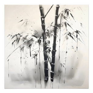 Impression Photo Peinture en bambou Sumi-e encre